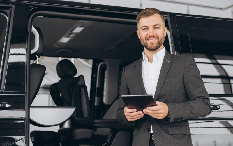 Minibus hire with driver for corporate travel in the UK - professional and punctual.