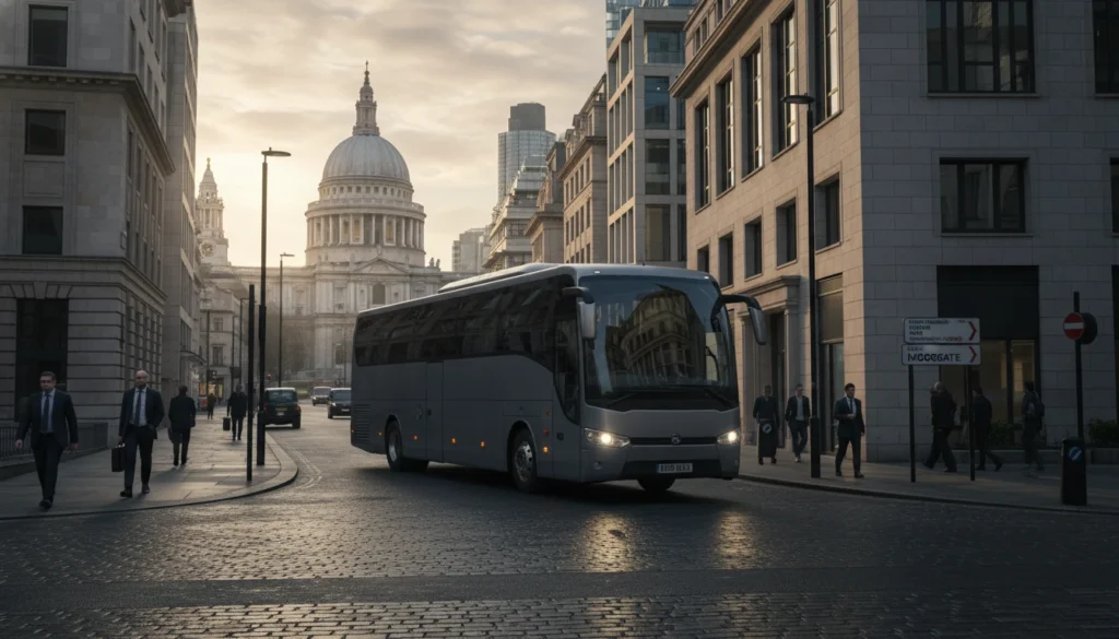 Corporate & Contract Coach Hire in the City of London Structured Transport for the Financial & Professional Services Core